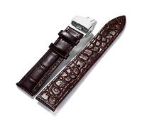 JZFOACHR Correas de relojes elegantes y elegantes para hombres para hombres, bandas de muñeca impermeables de cuero de cocodrilo Men absorbe sudor correa de reloj amigable para la piel con hebilla de