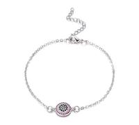 JZFOACHR Exquisito brazalete de ojo malvado pulsera multi -circonía cúbica brazalete de enlace de cadena para mujeres regalo de cumpleaños de moda damas