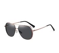 JZFOACHR Gafas de Sol polarizadas para Hombres y Mujeres Que conducen Gafas de Sol Decorativas de Moda de Metal (Color: C)