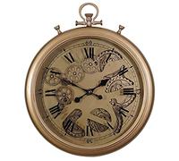 JZFOACHR Grandes Relojes de Pared, Relojes de Pared silenciosos para Sala de Estar, Relojes de Pared industriales, Relojes de Cobre, Relojes Hechos a Mano, Bronce