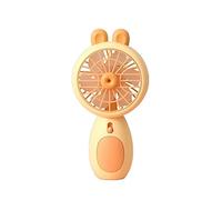 JZFOACHR Handheld Recargable Mini Ventilador pequeño, Ajuste de Aire de 2 velocidades, diseño Lindo portátil al Aire Libre USB para Mujeres Abanico para niños (Color: Amarillo)