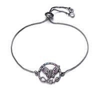 JZFOACHR Hermosa Letra Amor Pulsera de Mariposa Mujer Cadena Ajustable Brazalete cúbico para Mujeres Joyas Amantes