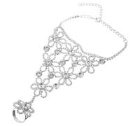 JZFOACHR Juego de Pulsera de Anillo de Dedo Joyería con Estilo de Mano de Diez dianosa para Mujeres Ropa de Fiesta