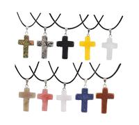 JZFOACHR Lot DE 10 PENDENTIFS EN FME DE Croix CRISTAUX ASSTIS PUERRO PUERRAS COLLIERS Bijoux Breloques Fabricación de Pendentifs en Pierre
