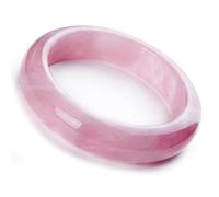 JZFOACHR Natural Pink Rose Quartz Gemstone Crystal Lady Bangle Diámetro interno 60 mm