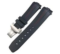 JZFOACHR Naturaleza negra de 24 mm Naturaleza suave Silicona Remoria de goma Fit para Panerai PAM00111/441 Store Butterfly Hebla Pulsea impermeable Pulsera