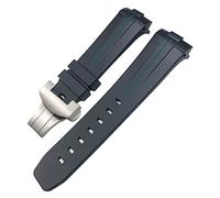 JZFOACHR Naturaleza negra de 24 mm Naturaleza suave Silicona Remoria de goma Fit para Panerai PAM00111/441 Store Butterfly Hebla Pulsea impermeable Pulsera