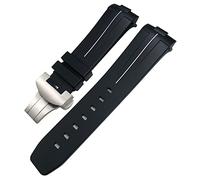 JZFOACHR Naturaleza negra de 24 mm Naturaleza suave Silicona Remoria de goma Fit para Panerai PAM00111/441 Store Butterfly Hebla Pulsea impermeable Pulsera