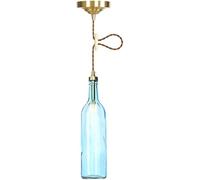 JZFOACHR Nordic Modern Glass Pendse Light Bar Isla de la Cocina Botella de Vino Fumo Gris Techo Industrial Lámpara Colgante Blue Amber Farmhouse Costa Costa Costa Costilla Belleza Beauty