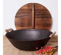 JZFOACHR Pan de hierro fundido Wok Hogar Double-Ear Gran Pot de hierro grande Gas de fondo redondo de fondo 40 cm MultipureSeo Pot, 32 cm