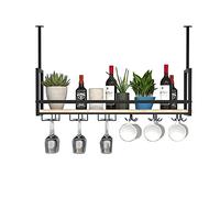 JZFOACHR PARCELA DE BOTOR DE BOTOR DE Vino RUTICO MUNTA MONTADA con ARRILLA, CARCHA DE Vino DE Vino DE Bar Haga, estantes de Vino de Soporte de Botella Flotante, para Barra de Bar (negro-100x30x60cm)