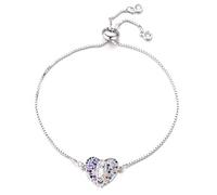 JZFOACHR Pulsera de ala de ángel en blanco Multicolor Zirconia Cubirconia Ajustable Cadena de cremallera Joyería para mujeres