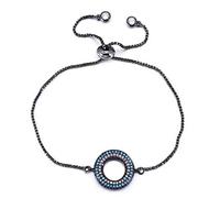 JZFOACHR Pulsera de encanto redondo para mujeres Rose color ajustable cadena de circón brazalete de cristal mujeres
