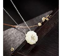 JZFOACHR Pulsera de Moda, Collar de Jade Colgante Colgante de la Cadena de Mujeres suéter de cumpleaños Regalo para Novia Colgante Colgante de Mujeres