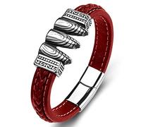 JZFOACHR Pulsera Punk Acero Hombre Mujer Bala Roja Moda Tejida A Mano Simple Creativo Único Retro Presente Pulsera De Cadena De Cuerda Popular, 18,5 Cm