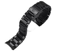 JZFOACHR Pulseras de banda para la banda de acero inoxidable negro plateado Enlace sólido de extremo curvo 22 mm para etiqueta Heuer Steel Watch Men Correos