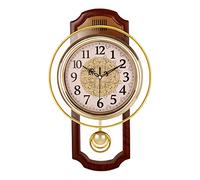 JZFOACHR Reloj de Pared silencioso El Reloj Moderno de la Pared Batería Retro Relojes de Pared con péndulo para el Movimiento de barridos en el hogar para la Oficina (un Color de Madera)
