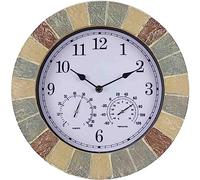 JZFOACHR Relojes de Pared para la Cocina Relojes de Pared Vintage rústico de 14 "Relojes de Pared Redondos de la Sala de Estar operada por la batería (Onecolor)