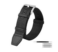 JZFOACHR Vintage Nylon y Genuine Leather Supling Band Watch Banda Breatable Anti-Sweat Watch Strap para reloj de cuarzo de marcación