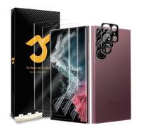 JZG 3+2 Piezas Protector de Pantalla para Samsung Galaxy S22 Ultra, 3 Piezas de Película Flexible TPU, 2 Piezas Protector Camara, Autoreparación en 10 Segundos, Ajuste Sin Levantamiento de Bordes