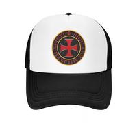 JZGESOM Gorra de Camionero Cruzada Personalizada de los Caballeros templarios para Adultos Cristo Christian Cruzadas Ajustable Gorra de béisbol para Mujeres y Hombres Gorra de Camionero Deportiva