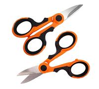 Jzhen 2Pcs Ttijeras Electricista Profesional, Tijeras de Electricista de Acero Inoxidable, Pelacables, Cortacables Profesional, Tijeras de Corte de Cables