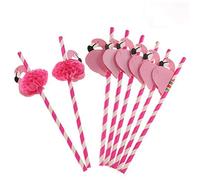 Jzhen - Pajitas decorativas de papel para fiestas de cumpleaños, diseño de paja