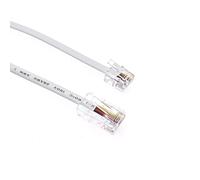 JZK 1.5 m blanco RJ11 a RJ45 cable, cable red Ethernet, cable conexión telefónica ASDL 6P4C a 8P8C, cable extensión red plano para ADSL, VoIP, fax, teléfono, línea fija, módem y enrutador