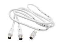 JZK 1.5M Cable alargador de antena TV RF macho a macho con conector adaptador hembra, cable coaxial de antena para satélite para DVD, VCR, SKY, Virgin, receptor BT y TV Box