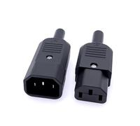 JZK 1 par AC 250V 10A IEC C14 enchufe a enchufe IEC C13, IEC 320 3 terminales 3 pines C13 hembra C14 conectores adaptadores de toma de corriente macho