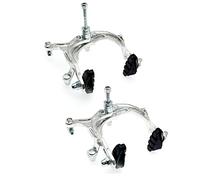 JZK 1 Par U Frenos de Bicicleta de Carretera para Bicicleta montaña y MTB, Abrazaderas de Freno BMX, Juego Frenos Pinza Delantera y Trasera Bicicleta, Frenos Brazo Largo con Pastillas para Bicicleta
