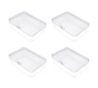 JZK 10,2 x 7,2 x 2,5 cm, 4 cajas de almacenamiento de plástico transparente para tarjetas comerciales, tarjetas deportivas, tarjetas de póquer, tarjetas de juego de mesa
