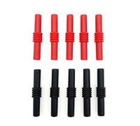 JZK 10 adaptadores aislados tipo banana hembra a hembra de 4 mm para adaptadores de extensión de enchufe banana para pruebas eléctricas, negro y rojo