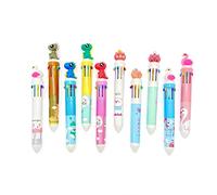 JZK 10 bolígrafos retráctiles multicolores, 10 en 1 multicolor para niñas y niños, bolígrafos multicolores para niños regalos de cumpleaños, rellenos de bolsas de fiesta