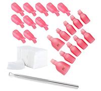 JZK 10 clip para los dedos + 10 clip para pies + 200 algodón + 1 curette, kit de herramientas de pinza de ropa para uñas removedor el esmalte semipermanentes