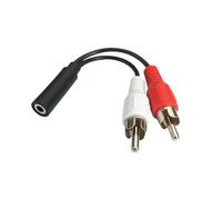 JZK 10 cm Cable auxiliar hembra de 3,5 mm a 2 RCA macho, adaptador de audio estéreo a RCA, conector phono a conector 3,5 mm, cable audio para TV, equipo de alta fidelidad, cine en casa y altavoces.