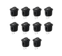 JZK 10 piezas AC 6 A 250 V 10 A 125 V SPST 2 pines interruptores basculantes, con interruptor encendido/apagado KCD1, Interruptor redondo encendido/apagado para coche, barco, motocicleta, caravana