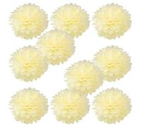 JZK 10 x Amarillo Pompones papel 25 cm pom poms ponpon pompom bolas flores para decoración boda cumpleaños fiesta bautismos, pompón decorativo de fiesta, decoración de dormitorio para niñas