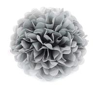 JZK 10 x Gris Pompones papel 25 cm pom poms ponpon pompom bolas flores para decoración boda cumpleaños fiesta bautismos, pompón decorativo de fiesta, decoración de dormitorio para niñas