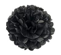 JZK 10 x Negro Pompones papel 25 cm pom poms ponpon pompom bolas flores para decoración boda cumpleaños fiesta bautismos, pompón decorativo de fiesta, decoración de dormitorio para niñas