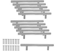 JZK 10 x Tiradores manijas en forma de T en acero Inoxidable 96 mm espacio de agujero para armario muebles puerta cajón cocina manijas