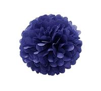 JZK 10x Azul oscuro pompones papel decorativos 25cm pompón decorativo de fiesta para boda aniversario adornos baby shower decoración colgante de fiesta de cumpleaños para niños, ponpon pompom