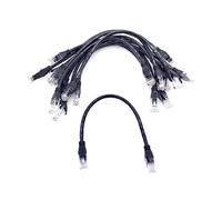 JZK 10x Negro CAT 6 Ethernet cable, 30 cm y 10 Gbps alta velocidad, conector RJ45 para red LAN, módem, enrutador, computadora y portátil