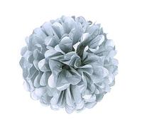 JZK 10x Plata Pompones papel decorativos plateados 25cm pompón decorativo de fiesta para boda aniversario de bodas plata 25 años adornos cumpleaños decoración colgante para navidad víspera