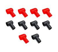 JZK 10x Tapas protectoras flexibles para terminales de batería: Tapas de terminales de batería positivas y negativas con aislamiento de plástico, adecuadas para automóviles