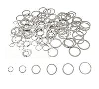 JZK 120 Anillos de Acero Inoxidable Divididos para Llaveros, Pequeños y Grandes, 15 mm, 20 mm, 25 mm, 30 mm, 32 mm, 35 mm, para Llaves Pequeñas