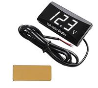 JZK 12V Voltímetro DC 12 voltios voltímetro impermeable pour coche barco motocicleta con pantalla LED blanca, monitor voltaje pantalla voltaje de motocicleta, digital indicador de voltímetro auto