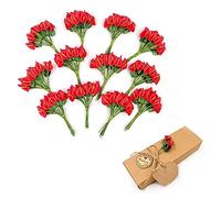JZK 144 Rojo Lirio Ramo Artificiales Flores Artificiales para decoración Caja Regalo Fiestas Bodas Confeti cumpleaños Bautizo, Mini Lirio de Cala Artificial Rojo, decoración Caja favores Boda