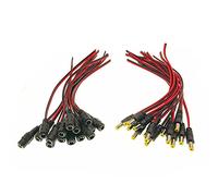 JZK 15 pares de cables de alimentación CC negros y rojos con conector hembra macho de 2,1 mm x 5,5 mm, enchufe de barril para cámara de seguridad CCTV, cámara IP/tira LED