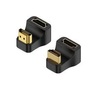 JZK 2 adaptadores en ángulo HDMI en forma de U, HDMI 2.1 macho a hembra 8K a 60Hz 180°, conector HD, adaptador HDMI de 360 grados para HDTV, portátil, monitor de PC, proyector (1 positivo + 1 reverso)